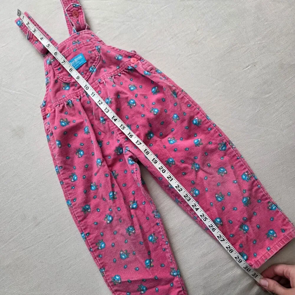 Vintage Oshkosh Floral Cord Overalls 3t